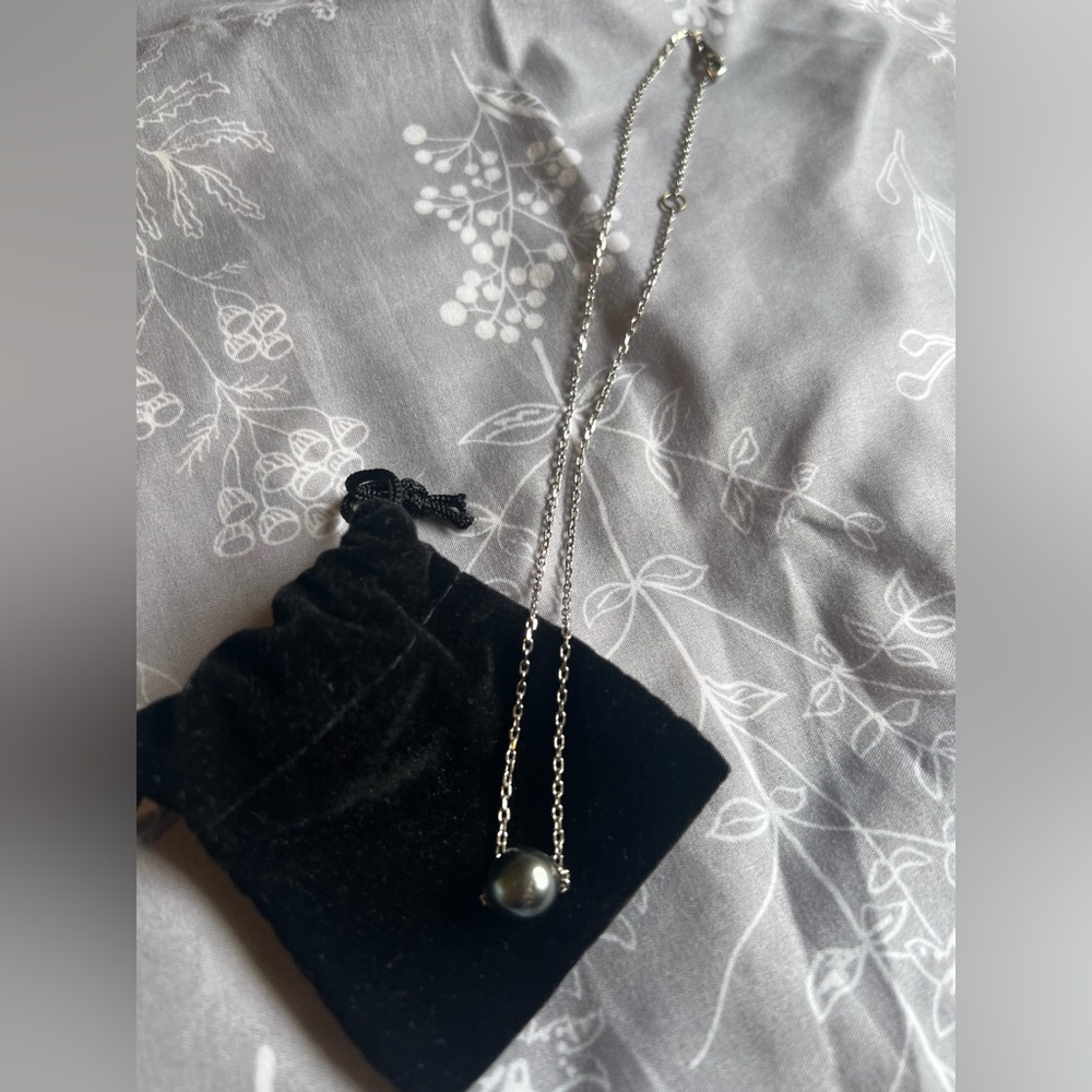 925 Sterling Silver Tahitian Pearl Necklace🖤